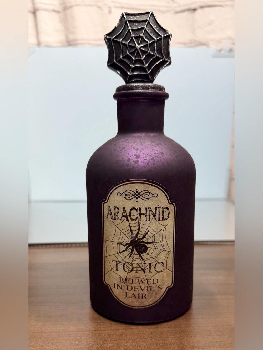 Halloween Decor - Tonic Potion Bottle “Brewed In Devils Lair” Purple Decoration
